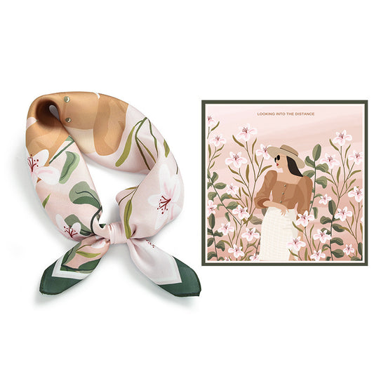 Premium Bloom Painting Square Scarf