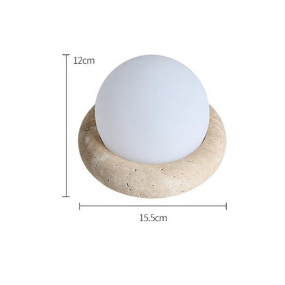 Mini Maga Cream Style Travertine Table Lamp