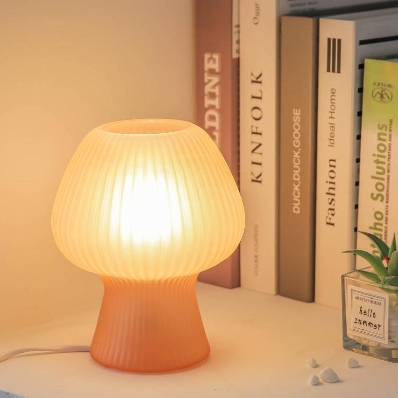 Vintage Glass Tulip LED Night Light Table Lamp