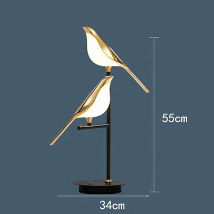 Modern LED Gold Magpie Bird Ceiling Chandelier for Dining Room Ring Light Pendant Lamp Decorative Lighting Lustre Drop Shipping