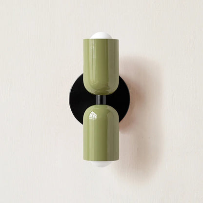 Minimalist Nordic Duo Color Black Double Head Wall Sconce