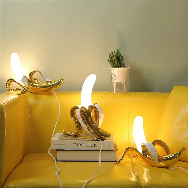 Modern Italy Banaan Night Lights Nordic Living Room Glass Lampshade Bedroom Bedside Lamp Holiday Gifts Lighting Fittings