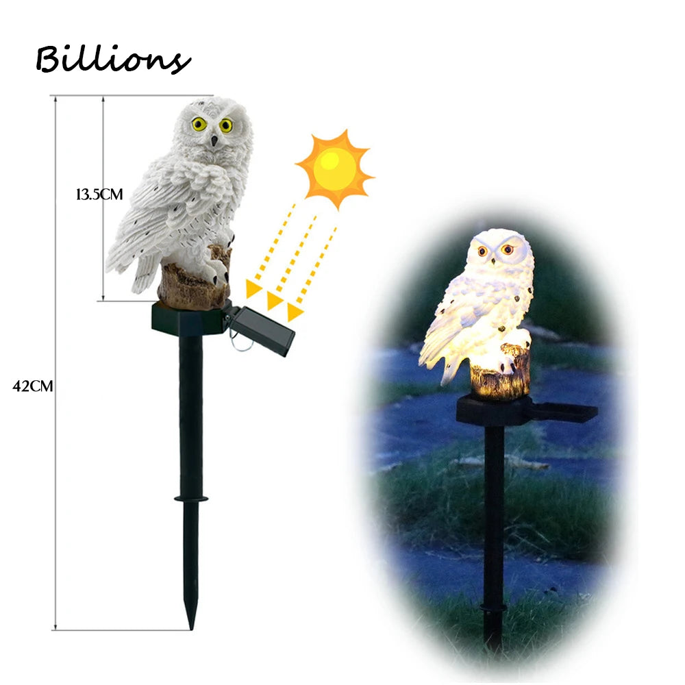 Solar Powered LED Owl Animal Home Artificial Flowers Garden Lights Waterproof Outdoor Lawn Lamp Solary Energy Outside Led Decor