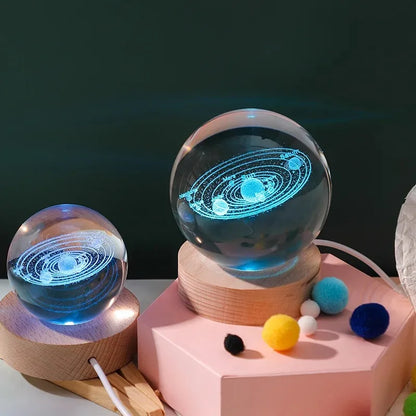 Colorful Saturn Solar System 3D Moon Table Lamp