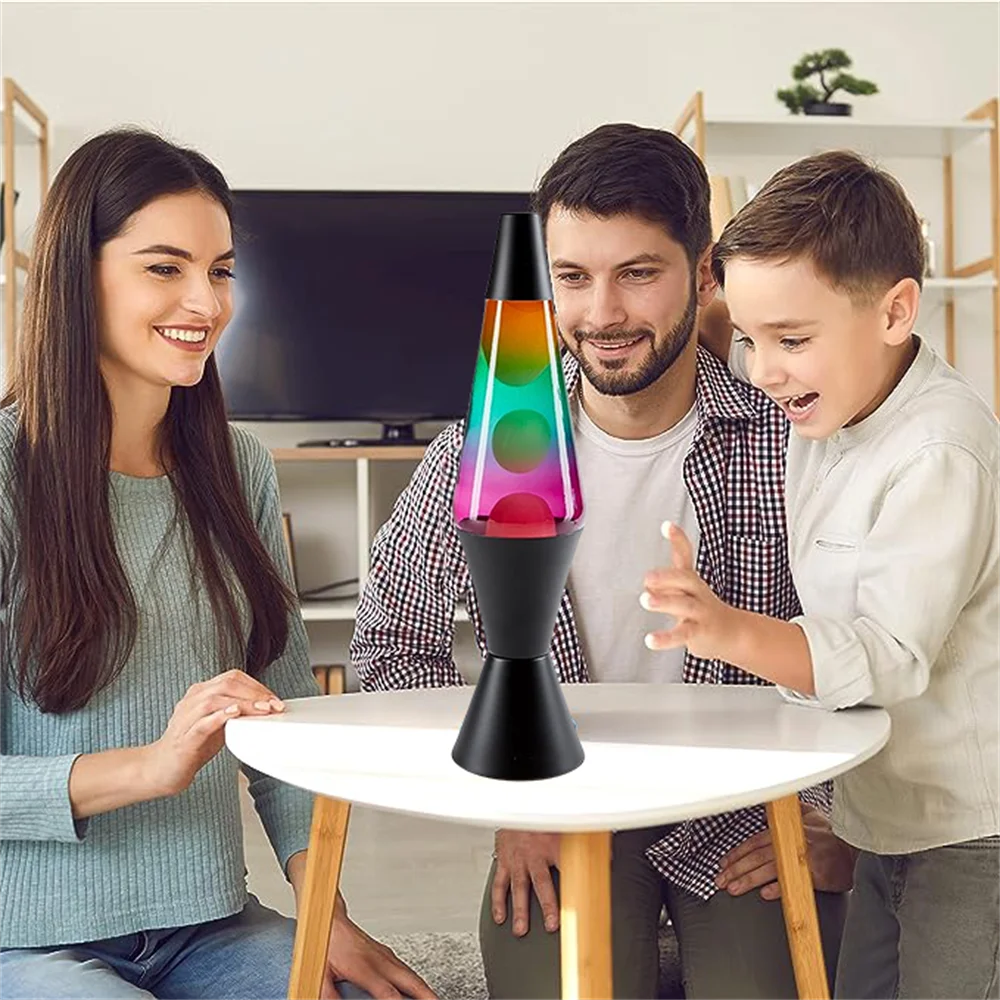 Colorful Lava Lamp | 14" Tall Base And Lid Includes 30W Bulb | Classic/Retro Liquid Motion Lamp | Multicolor Dynamic Spot Effect