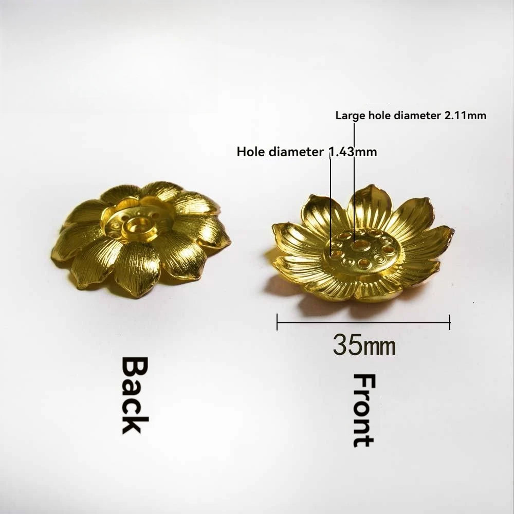 Alloy Incense Burner Stick Holder Buddhism Lotus Line Incense Plate Sandalwood Coil Base Temples Yoga Studios Home Decoration