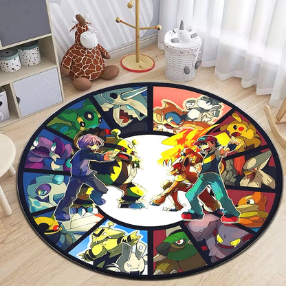 Pokemon Cartoon HD Printed Round Carpet Dropshipping Rug for Living Room Area Rug Large Pet Mat Soft Circle Rugs Room Carpet