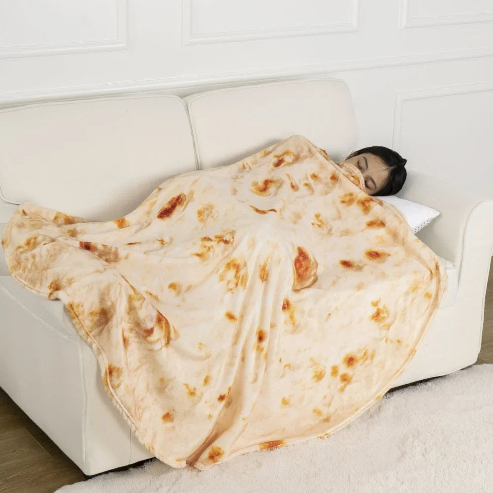 Funny Round Corn Tortilla Throw Blanket