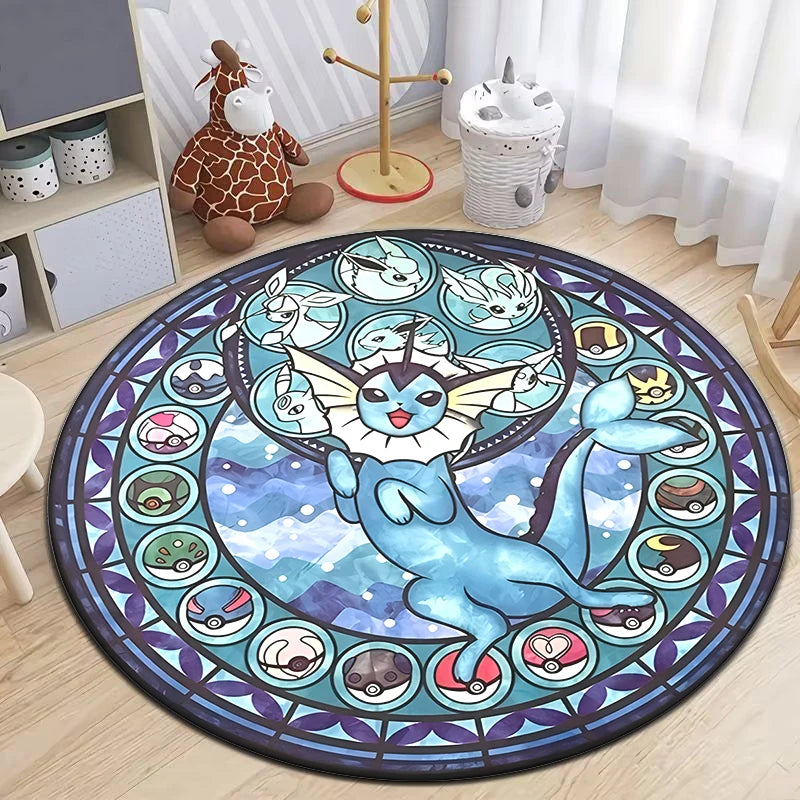 Pokemon Cartoon HD Printed Round Carpet Dropshipping Rug for Living Room Area Rug Large Pet Mat Soft Circle Rugs Room Carpet