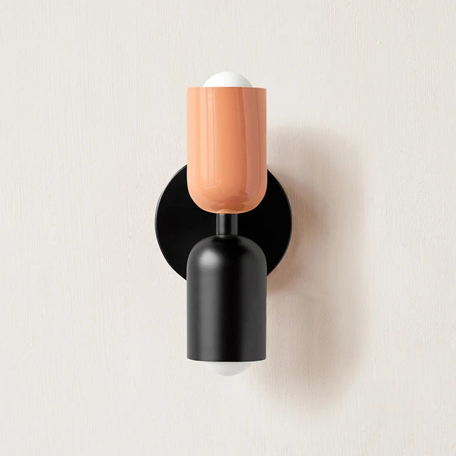 Minimalist Nordic Duo Color Black Double Head Wall Sconce