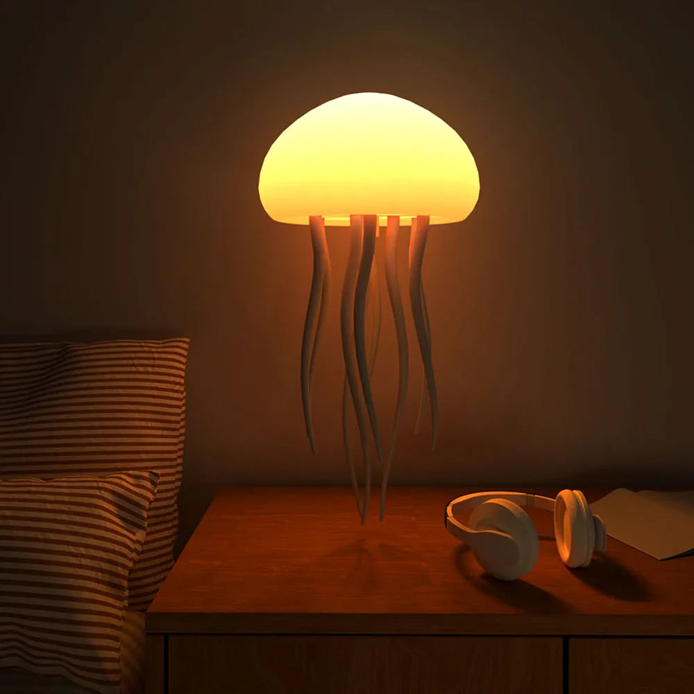 RGB Cartoon Jellyfish Night Lights Voice Control Jellyfish LED Bedside Lamp USB Gradient Colorful Kid Bedroom Ambient Night Lamp