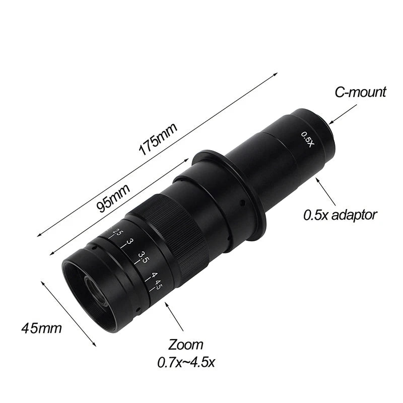 Magnification Adjustable 180X 150X 130X Zoom C Mount Lens