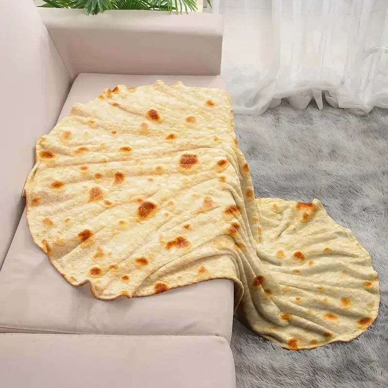 Funny Round Corn Tortilla Throw Blanket