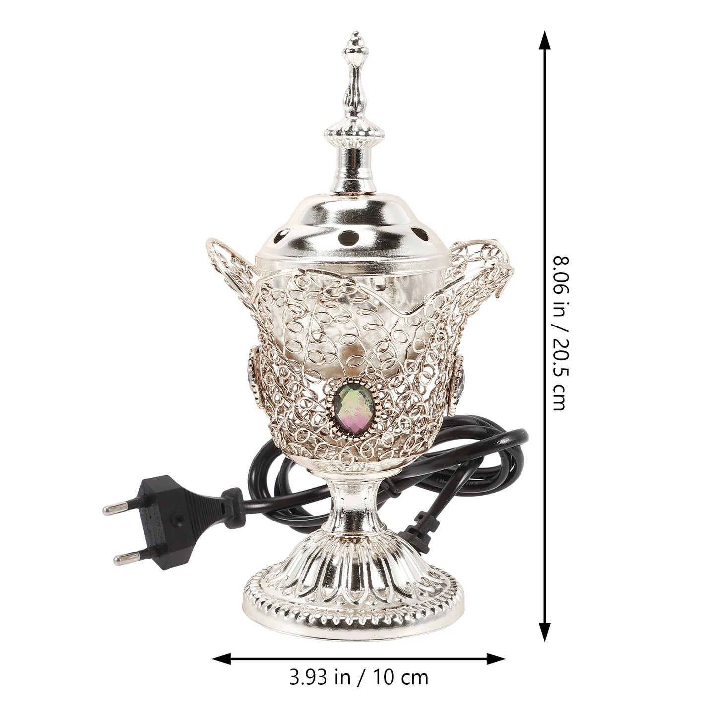 Electric Censer Burner Decorative Retro Censer Home Scented Aroma Incense Holder Church Censer Desktop Incense Burner EU Plug