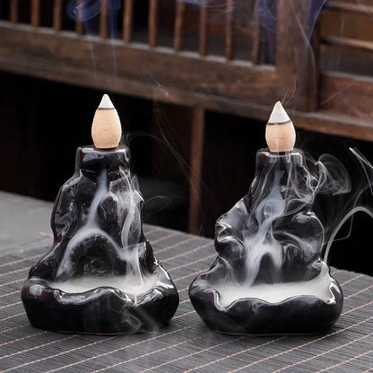 Black Mountains River Ceramic Back Flow Incense Holder