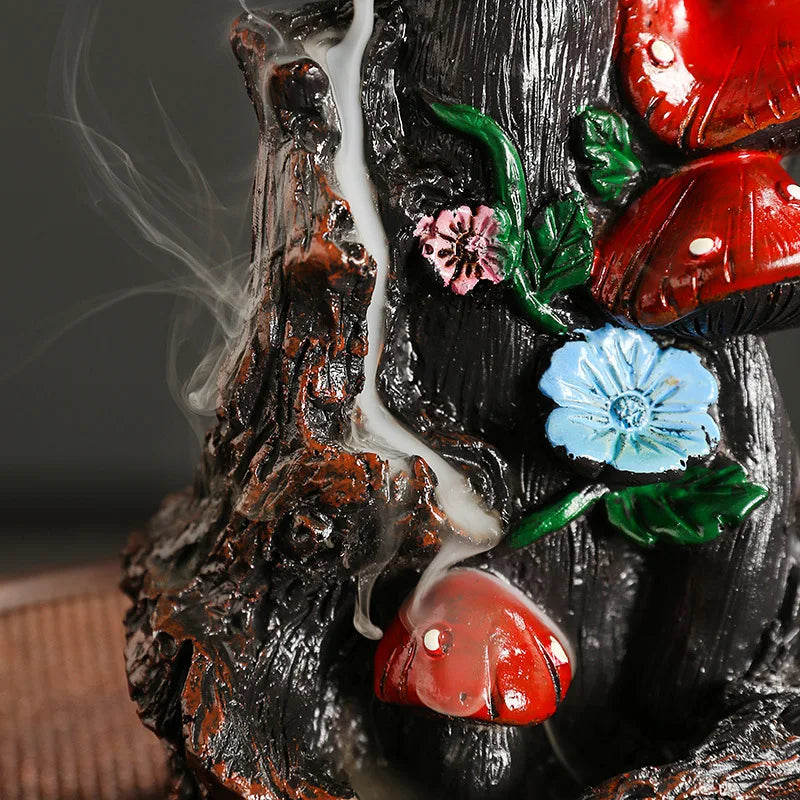 Flower Mushroom Resin Waterfall Backflow Incense Burner