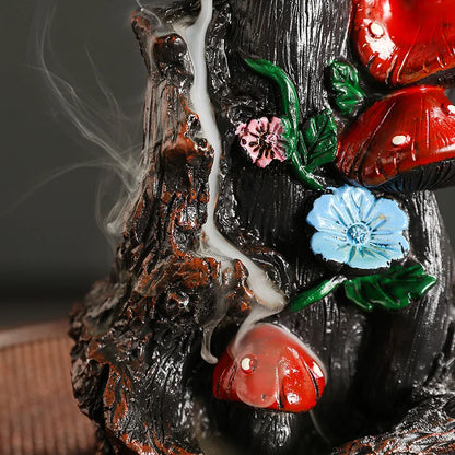 Flower Mushroom Resin Waterfall Backflow Incense Burner