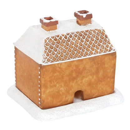 Handmade Gingerbread House Incense Burner Resin Craft Christmas Chimney Log Cabin Incense Burner for Table Centerpiece Decor