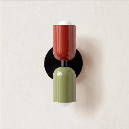 Minimalist Nordic Duo Color Black Double Head Wall Sconce