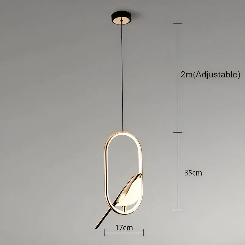 Nordic Magpie Bird LED Cord Pendant Lamps for Bedside Bedroom Indoor Black Silver Hanging Lights Chandelier Lamp Home AC85-265V