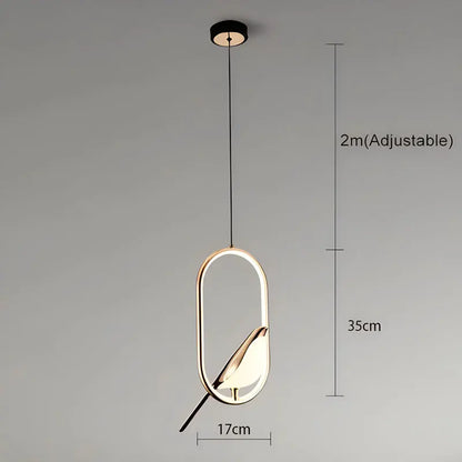 Nordic Magpie Bird LED Cord Pendant Lamps for Bedside Bedroom Indoor Black Silver Hanging Lights Chandelier Lamp Home AC85-265V