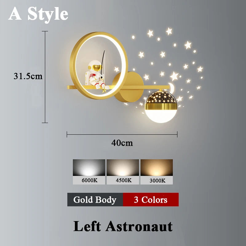 Space Sconce Star Projector Metal Wall Lamp