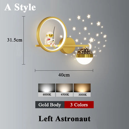 Space Sconce Star Projector Metal Wall Lamp