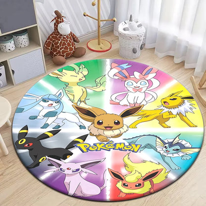 Pokemon Cartoon HD Printed Round Carpet Dropshipping Rug for Living Room Area Rug Large Pet Mat Soft Circle Rugs Room Carpet