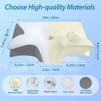 2-in-1 Memory Foam Cervical Pillow