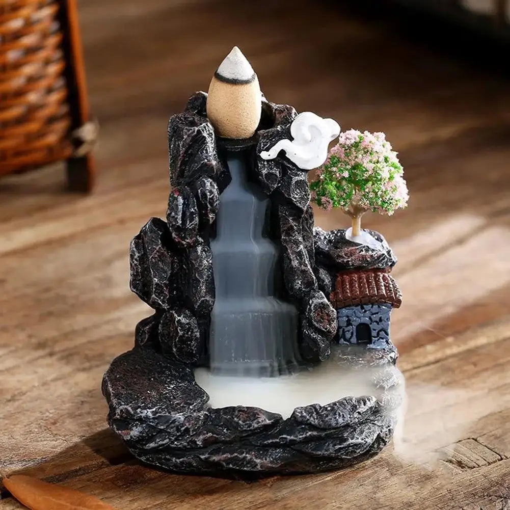 Creative Home Decorations Windproof Backflow Incense Burner Desktop Ornaments Indoor Incense Fountain&Candlestick