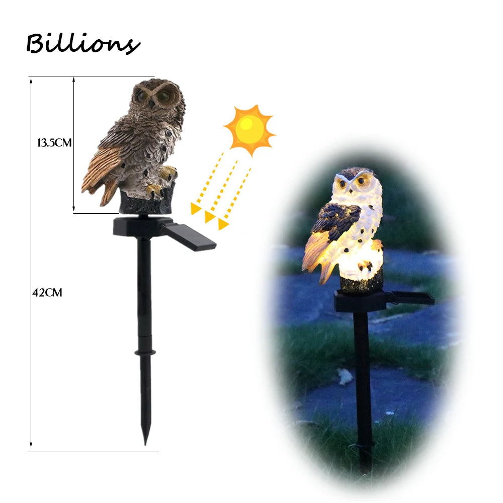 Solar Powered LED Owl Animal Home Artificial Flowers Garden Lights Waterproof Outdoor Lawn Lamp Solary Energy Outside Led Decor