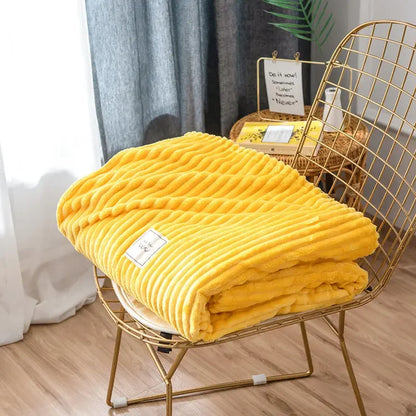 Yellow Heated Portable Fleece  Blanket