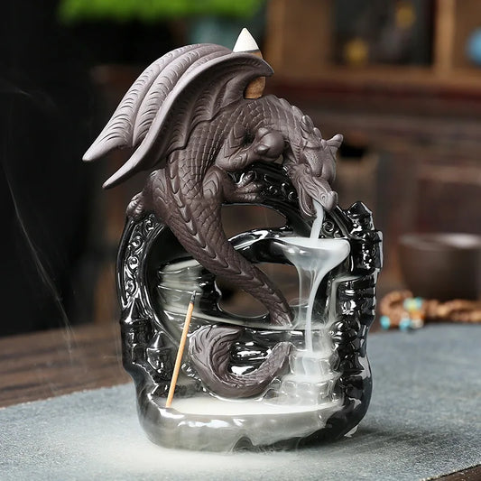 Ceramic Vintage Dragon Backflow Incense Burner