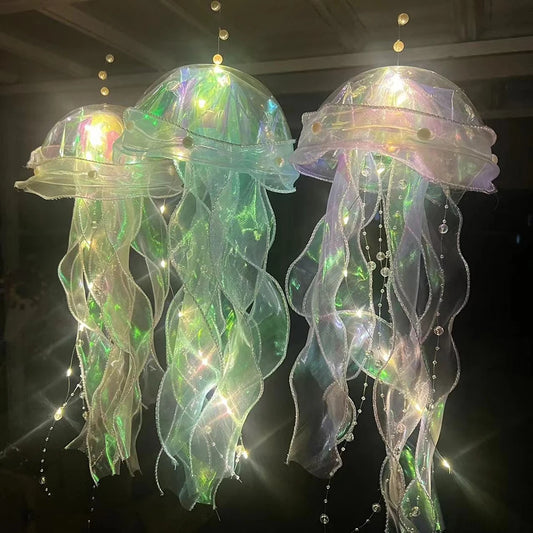 Colorful Jellyfish Lamp Mermaid Romantic Jellyfish Light Kids Lantern Bedroom Party Decoration Indoor Outdoor Night Light