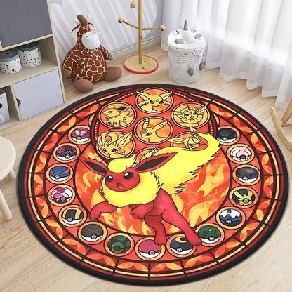 Pokemon Cartoon HD Printed Round Carpet Dropshipping Rug for Living Room Area Rug Large Pet Mat Soft Circle Rugs Room Carpet