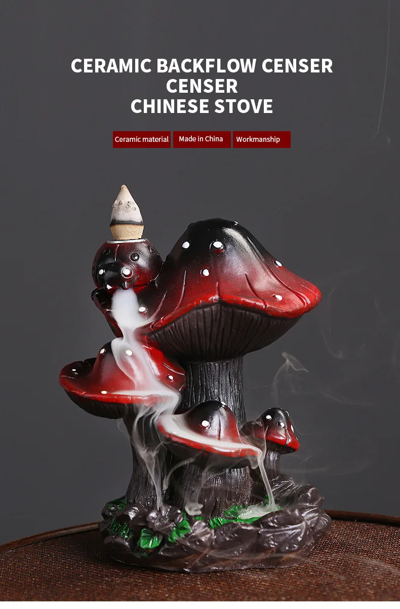 Mushroom Waterfall Backflow Incense Holder