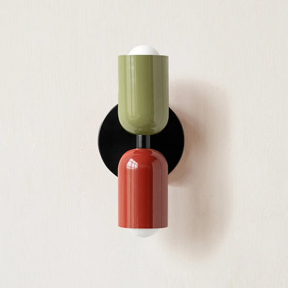 Minimalist Nordic Duo Color Black Double Head Wall Sconce