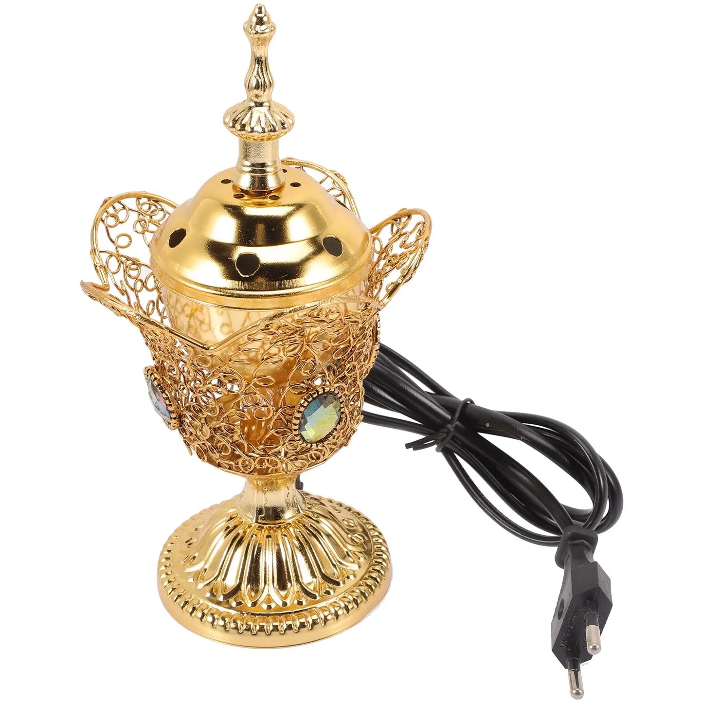 Electric Censer Burner Decorative Retro Censer Home Scented Aroma Incense Holder Church Censer Desktop Incense Burner EU Plug