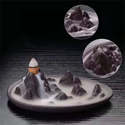 Fountain Buddha part Waterfall Creative Holder Mini Backflow Teahouse Burner Cones Censer Ceramic Home Decor Office Incense