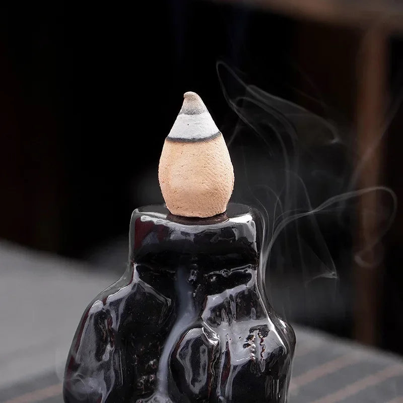 Black Mountains River Ceramic Back Flow Incense Holder