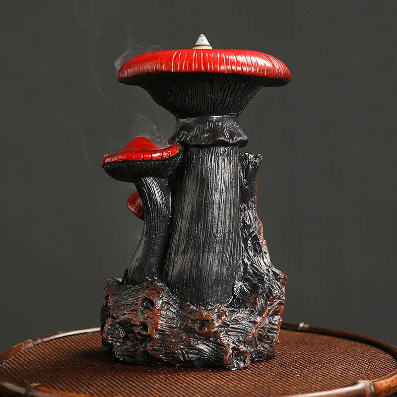 Flower Mushroom Resin Waterfall Backflow Incense Burner