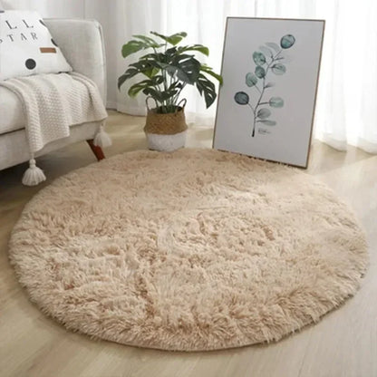 Super Soft Plush Round Rug Mat Fluffy White Carpets For Living Room Home Decor Bedroom Kid Room Decoration Salon Thick Pile Rug