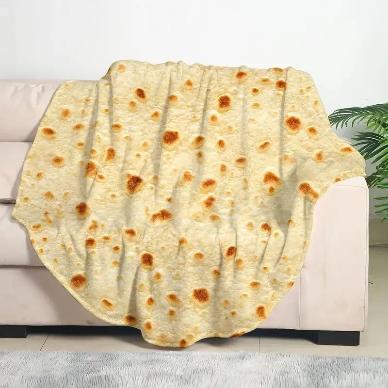 Funny Round Corn Tortilla Throw Blanket