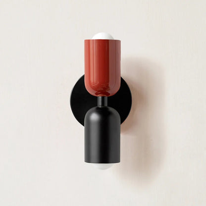 Minimalist Nordic Duo Color Black Double Head Wall Sconce