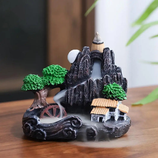 Creative Home Decorations Windproof Backflow Incense Burner Desktop Ornaments Indoor Incense Fountain&Candlestick