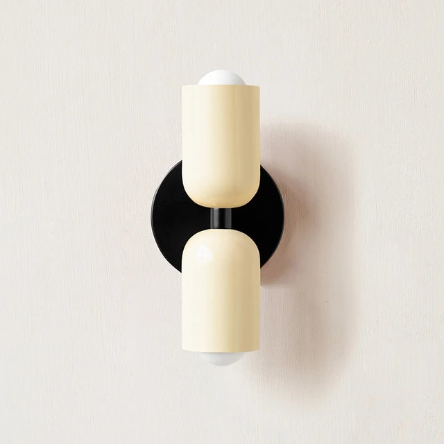 Minimalist Nordic Duo Color Black Double Head Wall Sconce