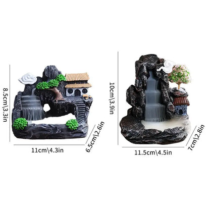 Creative Home Decorations Windproof Backflow Incense Burner Desktop Ornaments Indoor Incense Fountain&Candlestick