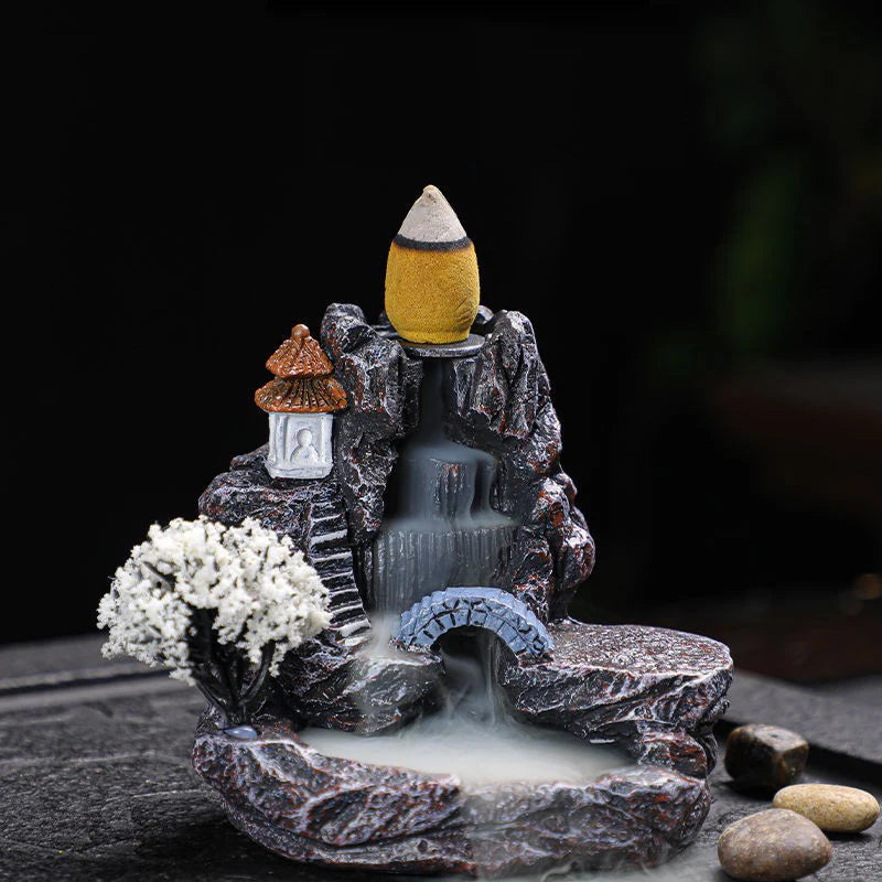 Janpanese Mountains BackflowWaterfall Incense Burner Aromatherapy Ornament