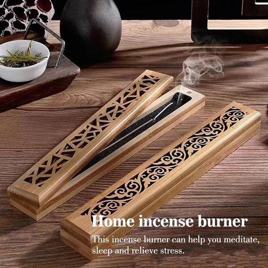 Natural Bamboo Incense Burner With Laying Plate