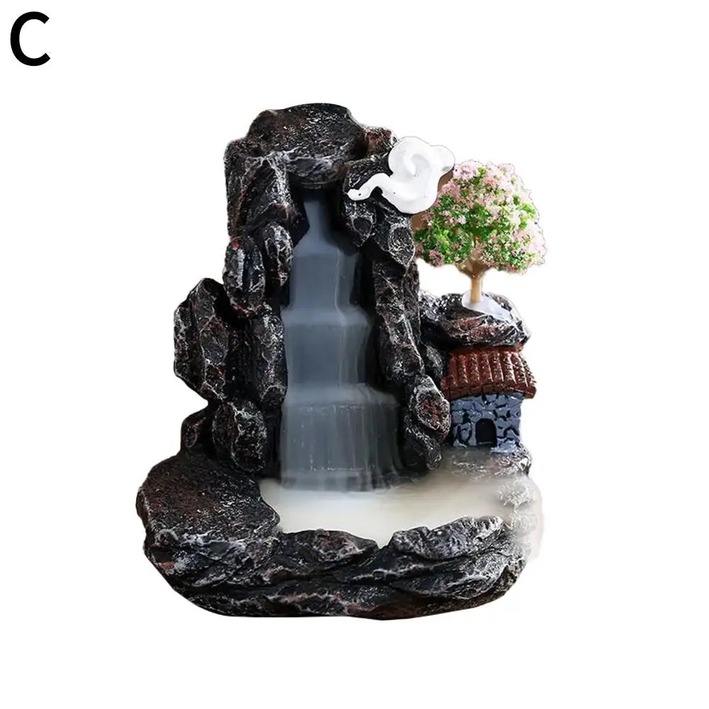 Creative Home Decorations Windproof Backflow Incense Burner Desktop Ornaments Indoor Incense Fountain&Candlestick